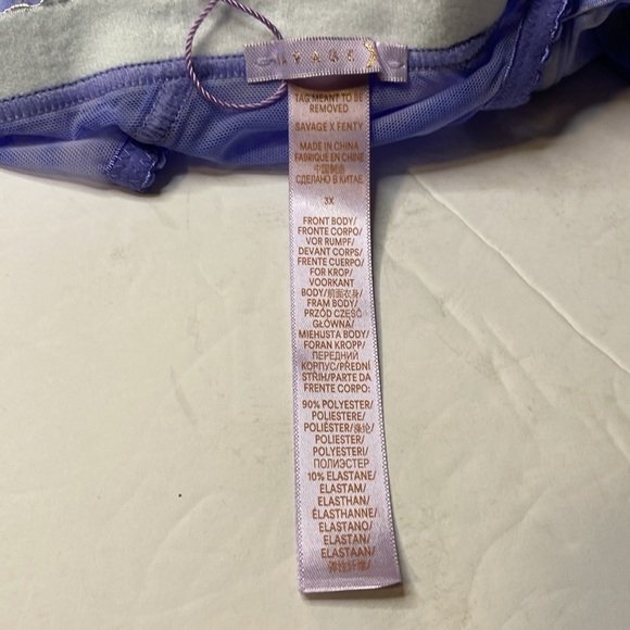 New Savage X Fenty curvy printed lace Brazilian rain tie dye panties size 3X - Picture 3 of 5